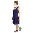 thumbnail image 3 of Sakkas Luciana Women's Tie Dye Bohemian Swing Midi Dress with Ties and Smock Back - Purple - S/M, 3 of 5