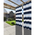 thumbnail image 3 of nqOlkjepod Outdoor Curtains for Patio Waterproof, Blue Navy Striped Outdoor Privacy Panels Grommet, Modern Ombre Abstract Lines Pattern Blackout Outside Curtains for Porch/Cabana 54"x84", 1 Panel, 3 of 8