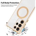 thumbnail image 3 of for Samsung Galaxy S23 Ultra 5G Case [Support Magsafe] Magnetic Plating Luxury Elegant Case Camera Protector Soft Shockproof Protective Corner Back Cover Galaxy S23 Ultra Case for Women -White, 3 of 11