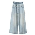 thumbnail image 5 of Kogui Girls High Waisted Jeans Girl's Distressed Jeans Baggy Wide Straight Leg Ripped Denim Pants Size 5T 6T (Light Blue,5-6 Years), 5 of 5