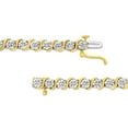 thumbnail image 3 of 14K Yellow Gold Plated .925 Sterling Silver 1/10 Cttw Miracle-Set Diamond Round Miracle Plate "S" Link Tennis Bracelet (I-J Color, I2- I3 Clarity) - 7", 3 of 8