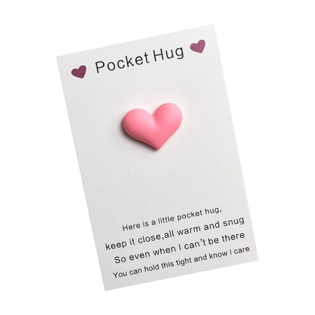 Hot Pink Heart Pocket Card Greeting Card Gift With Crystal Accent, Meaningful Message Layout And Sturdy Plastic Construction For Birthday, Appreciation, Holiday Greeting
