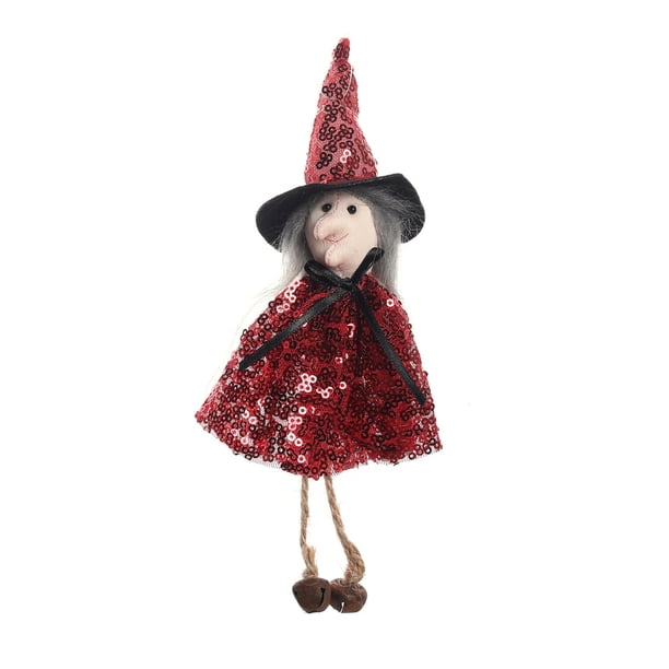 Xihbxyly Colgante de Bruja de Halloween, Linda Muñeca de Tela Colgante, Campanas de Viento, Ambiente Espeluznante, Decoración de Pared Interior, Decoración de Puerta de Entrada/Árbol, Decoración de F