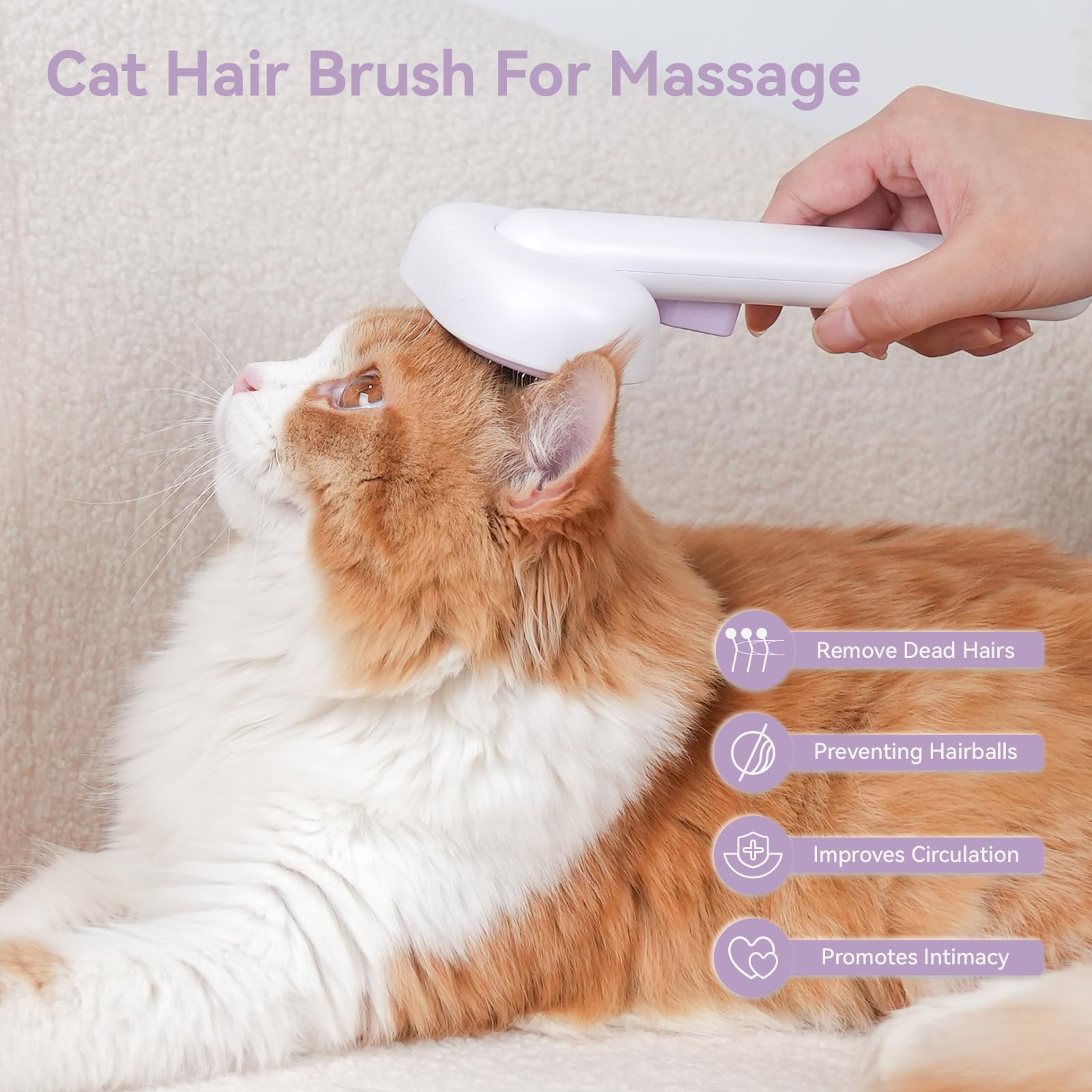 Cat Brush for Shedding, Cat Brushes for Indoor Cats, Cat Brush for Long or Short Haired Cats, Cat Grooming Brush Cat Comb for Kitten Rabbit Massage Removes Loose Fur