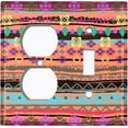 thumbnail image 4 of Metal Light Switch Plate Cover Colorful Ethnic Aztec Tribal Art Pattern SFR062, 4 of 13