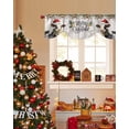 thumbnail image 4 of Merry Christmas Tie Up Valances Curtain, Xmas Cow Bell Pine Leaf Star Grey Wood Grain Adjustable Rod Pocket Short Window Treatment Tie Up Curtains Valances for Kitchen Living Room Bathroom 60x18 In, 4 of 9