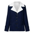 thumbnail image 4 of LYXSSBYX Winter Coats for Women 2023 Trendy Women's Fashion Long Sleeve Pocket Plush Button Coat, 4 of 5