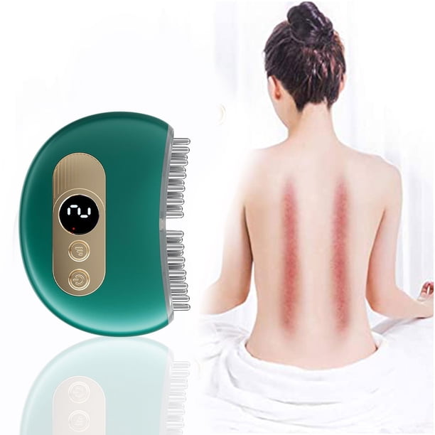 Fiudx Gua Sha Calentado, Raspador Facial con Vibración, Piedra de Masaje Térmico, Herramienta para Puntos de Acupresión, Uso En Rostro y Cuello, Portátil para Viajes, Diseño Ergonómico, Incluye Carga