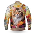 thumbnail image 2 of Welcome Spring Summer Maine Coon Portrait Flower Blue Sky All Over Print 3D Baseball Jacket Cat Lover Kitten Owner Gifts Bomber Jacket Softball - 12001, 2 of 6