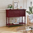 thumbnail image 2 of CBJCBJ 42" Farmhouse Console Table , 2 Drawer Narrow Long Entryway Table with Open Storage Shelf , for Living Room,Red, 2 of 9