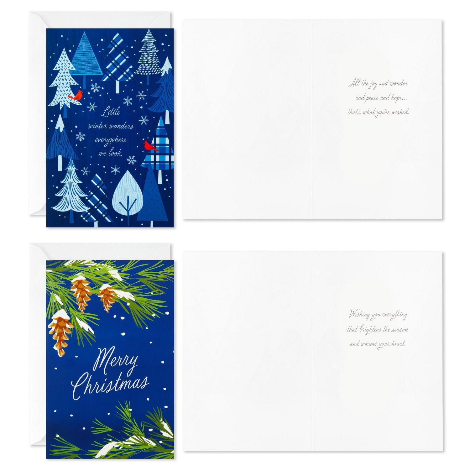 Connections from Hallmark Boxed Christmas Cards (Blue Traditional Assortment), 40 ct.