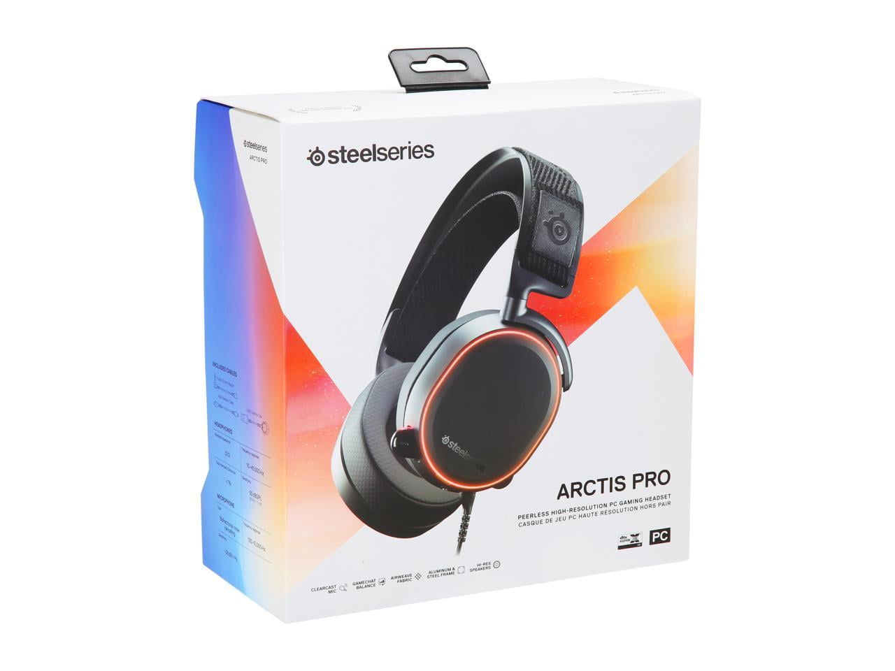 SteelSeries Arctis Pro High Fidelity Gaming Headset - Hi-Res Speaker  Drivers - DTS Headphone: X v2.0 Surround for PC, Black 