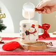 thumbnail image 5 of NWOKYZGH Christmas Mug Ceramic Merry Christmas Tree Mug with Spoon and Lid Festive Xmas Gift Cup for Hot Chocolate Coffee Eggnog, Microwave and Dishwasher Safe, 5 of 6