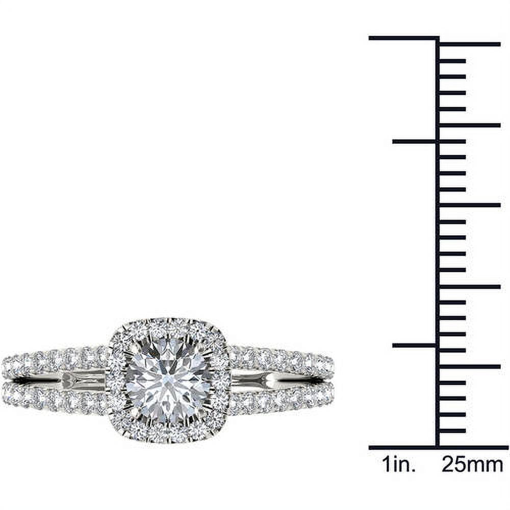 1 Carat T.W. Diamond Split-Shank Single Halo 14kt White Gold Engagement Ring