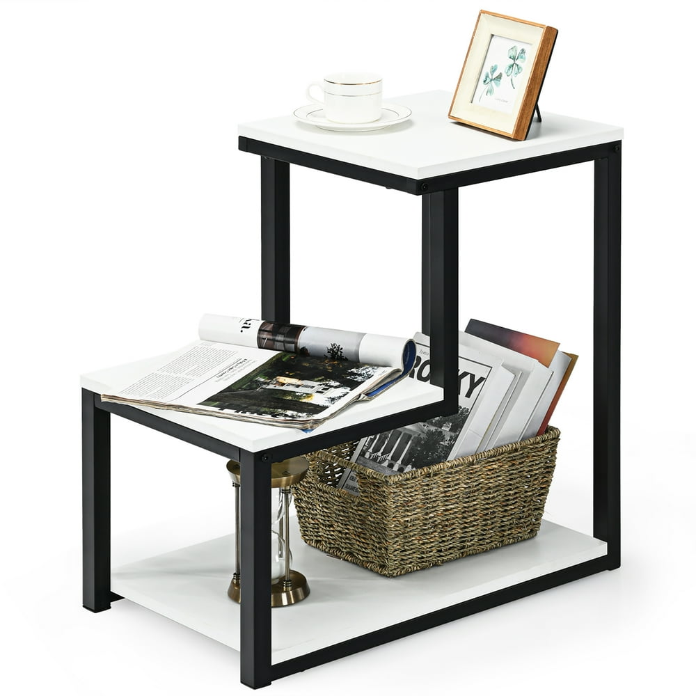 Costway 3Tier End Table Sofa Side Table Night Stand W/ Shelf for