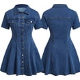 thumbnail image 4 of Vestido Vaquero de Algodón con Botones y Corta para Mujer Profundo XL, 4 of 10
