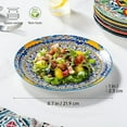 thumbnail image 2 of Ceramic Dessert, Salad Plates 8.5 Inch, Small Dinner Plate Set of 6- Serving Dishes for Thanksgiving & Christmas, Dishwasher & Microwave Safe - Bohemian Style, 2 of 3
