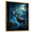 thumbnail image 2 of Designart "Midnight Magic The Blue Moose s Beauty II" Animals Floater Framed Wall Art Print, 2 of 7