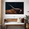 thumbnail image 3 of Elephant Stock Cow Texas Longhorn Wall Art - Horizontal Canvas Wall Art - Living Room Wall Decor - Animal Canvas - Black And Green Decor - 51" x 34", 3 of 8