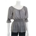 thumbnail image 4 of 213 Industry Metallic Silver Blouse, 4 of 5