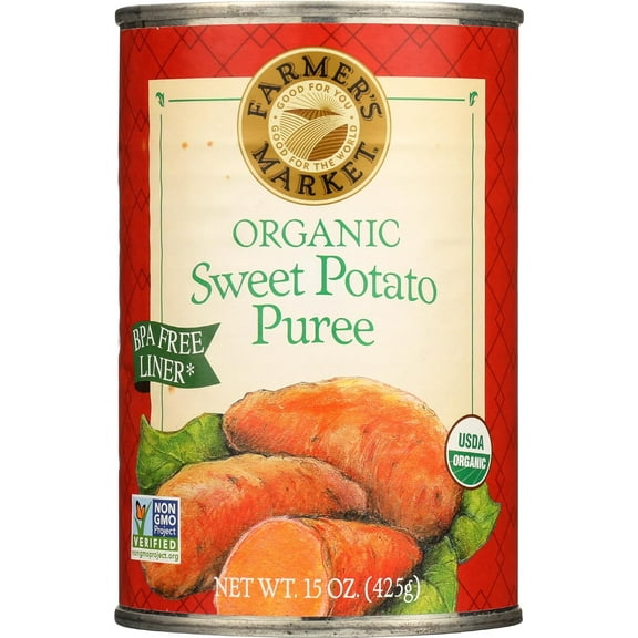 Farmer's Market Organic Sweet Potato Puree -15 oz Pack of 2