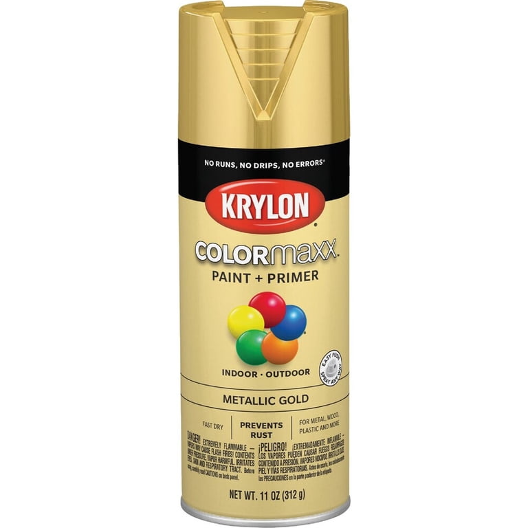 Krylon, COLORmaxx Metallic Spray Paint, 11 oz, Gold, Multi-Surface