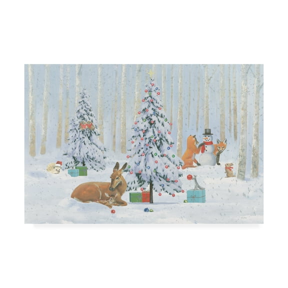 Trademark Fine Art 'Christmas Critters Bright I' Canvas Art by Emily Adams
