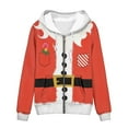thumbnail image 4 of FKELYI Ladies Zipper Hoodie Lightweight Christmas Santa ELF Long Sleeve Streetwear for Jogger Loose Ladies Zipper Sweatshirt Jacket Size 5XL, 4 of 6