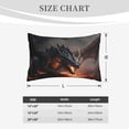 thumbnail image 4 of Naloa Fiery Black Dragon Attack Pillowcase, Throw Pillowcase, Wrinkle-Free, Stain-Resistant with Hidden Zipper for Bedroom Sofa-16"x24", 4 of 6