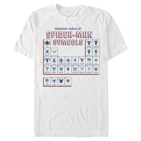 Men's Marvel Spider-Man Periodic Table Symbols  Graphic T-Shirt