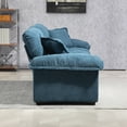 thumbnail image 4 of Chenille Sofa Small Sofa Loveseat Deep Seat Sofa Couch with 2 Throw Pillows , Memory Foam for Living Room Apartment Office Lounge-Blue, 4 of 7