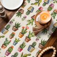 thumbnail image 3 of Tropical Cactus Table Runner 70 Inches, Spring Summer Potted Plants Rustic Bed Runner Dresser Scarves Tabletop for Indoor Outdoor Parties/Ceremony/Banquet, 13" x 70", 3 of 9