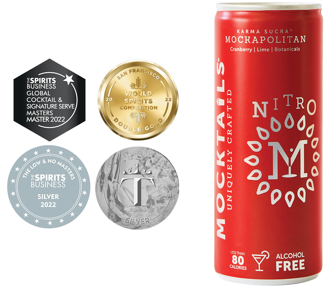 Mocktails Nitro-Charged Non Alcoholic Cosmopolitan, 6.8 oz, 12 Pack