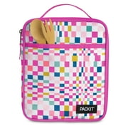 PackIt Freezable, Reusable Upright Lunch Box, Cute Check