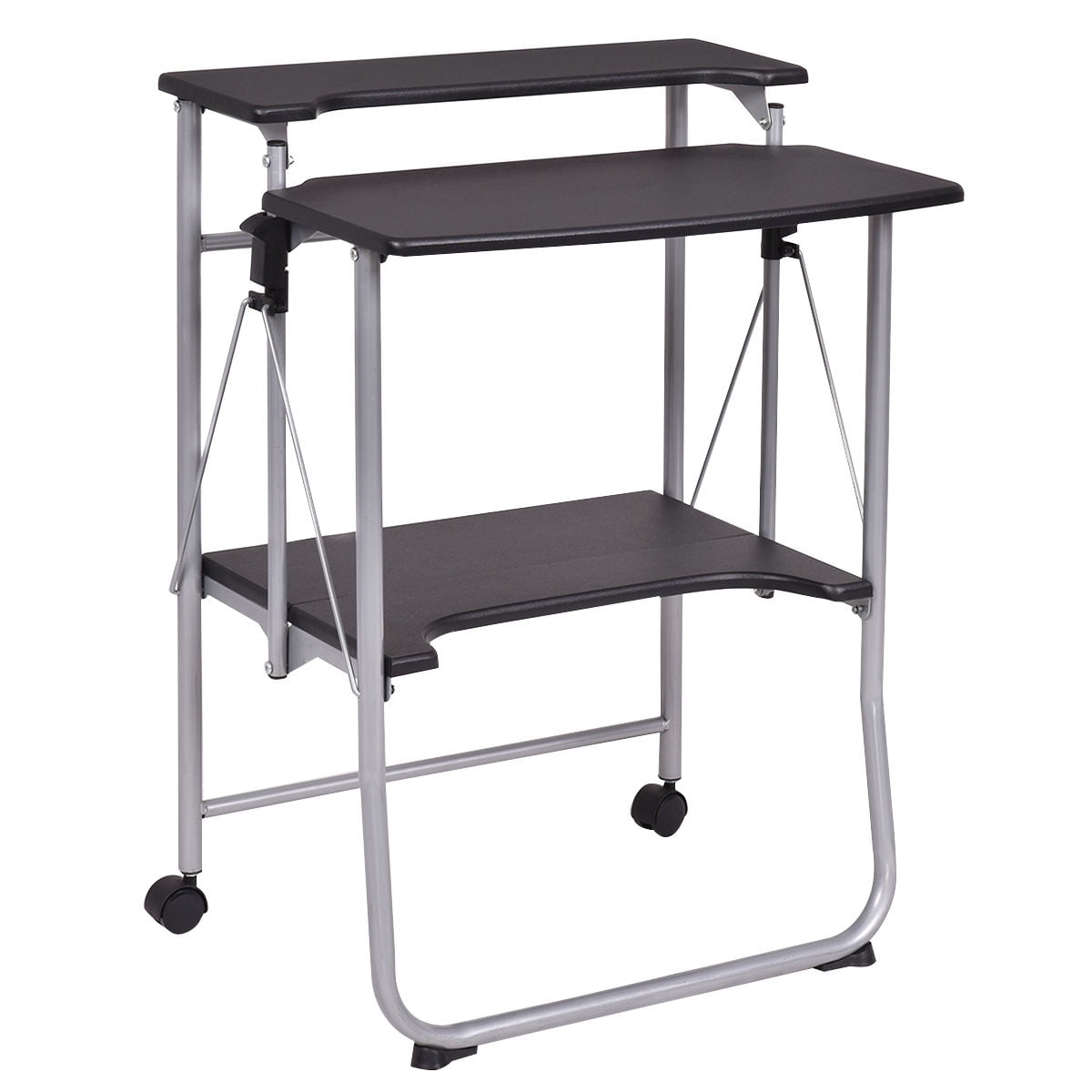 Costway Folding Computer Desk Laptop Pc Table Workstation Study Costway Folding Computer Desk Laptop Pc Table Workstation Study Writing W 2 Wheels Com