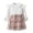 White*, variant on RUTAYY Girls 2 Piece Casual Set Crew Neck Button Ruffle Long Sleeve Knit Tops Plaid Wrap Skirt Kids Daily Outfit White