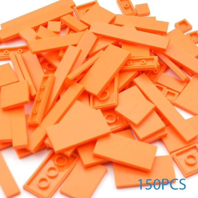 150PCS Multicolour Thin Tile Building Blocks Set, DIY Smooth Bulk Bricks Parts with Mini Figures, Creative Educational Construction Assemble Toy Gift for Kids Boys Girls