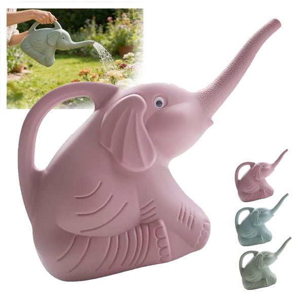 2 Liter Elephant Watering Can, Cute Animal Shaped Plastic Watering Jug with Long Spout – Lightweight Garden Kettle for Indoor Plants, Flowers & Seedlings – Adorable Gift for Gardeners(1pcs,c)