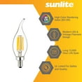 thumbnail image 3 of Sunlite LED Filament CA11 Flame Tip Chandelier Light Bulb 5 Watts (60W Equivalent), Candelabra E12 Base, Dimmable, UL Listed, 2700K Warm White, 6 Pack, 3 of 6