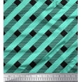 thumbnail image 1 of Soimoi Green Rayon Fabric Diagonal Stripe Print Fabric by Yard 42 Inch Wide, 1 of 3