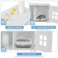 thumbnail image 4 of Pefilos 32" Large Wooden Cat Litter Box Enclosure Hidden Cat Washroom with Divider, Cat House Furniture, White, 4 of 7