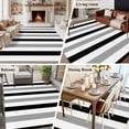 thumbnail image 6 of Black Gray Striped Large Area Rugs for Bedroom Living Room, Soft Non Slip Carpet Bedside Rug, Farmhouse Stripe Art Rectangular Floor Cover Kitchen Accent Rug 6'x9' for Dining Room/Office, 6 of 9