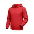 thumbnail image 5 of Mens Sweatsuit 2 Piece Hoodie Tracksuit Jogger Set Soft Fleece Lining Outfits, Kangaroo Pocket Sweatshirt, Drawstring Waist Sweatpants, Fall Winter Matching Sets Red M, 5 of 7