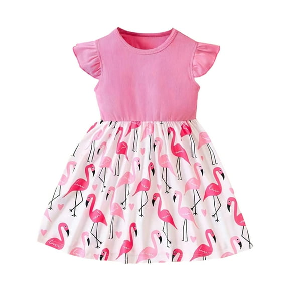 Ardorlove Girls Summer Casual Dress Flutter Sleeve Casual Party Dresses Clothes for Kids