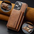 thumbnail image 3 of MagSafe Wallet Case for iPhone 15 Pro with Card Holder, Detachable Wireless Charging Faux Leather Kickstand Case with 8 Card Slots, RFID Blocking - 6.1 inch (Brown), 3 of 21