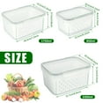 thumbnail image 4 of 3pcs Fruit Storage Containers for Fridge  Produce Saver Vegetable Container with Drain Colanders - Refrigerator Organizer for Lettuce Berry Keepers (White), 4 of 11