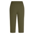 thumbnail image 6 of Oiangi Womens Capri Pants High Waist Stretch Golf Capris Work Casual Pockets Cropped Yoga Trousers Green, 6 of 8