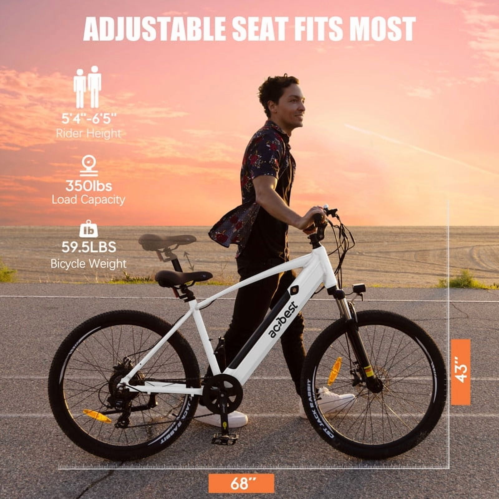 Actbest Core Electric Bike for Adults, 27.5" Step Thru Electric Bicycle, Peak 750W Brushless Motor, 48V Removable Battery, up to 20MPH Cruiser Ebike with 7-Speed (White)