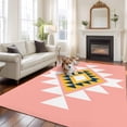 thumbnail image 3 of Triangle Combination Pattern Washable Living Room Rugs 5'x7', Pink Yellow Blue Retro Decor Low Pile Throw Large Area Rugs Non-Slip Sturdy Edge Binding Carpet for Dining Room Bedside Kitchen, 3 of 9