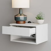 Nathan James Jackson Floating Side Table, White